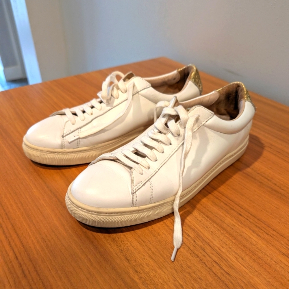 ZESPA Women's Sneakers White Nappa Gold Sz FR 38